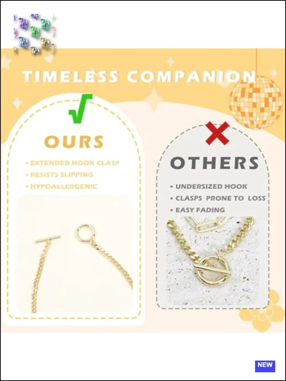 Gold Chunky Layered Necklace Set - Paperclip & Cuban Link Chains with Toggle